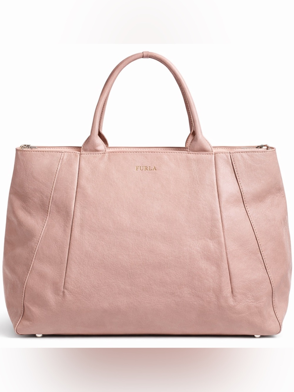 FURLA Large Leather Tote – Blush Pink